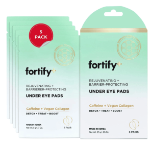 Fortify Skincare De-Puffing Under Eye Pads - Rejuvenating + Protecting - For All Skin Types - 5 Pack