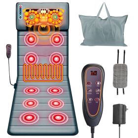Full Body Electric Massage Mat with Heat Vibration Massage Pad Cushion Back Massage Mattress Chair Pad with Neck Massage Pillow with 10 Vibration