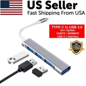 Multiport USB-C Hub Type C To USB 3.0 4K HDMI Adapter For Macbook Pro / Air USA (Model: 4-in-1 Silver)