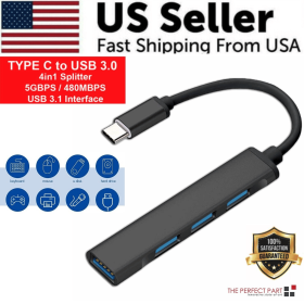 Multiport USB-C Hub Type C To USB 3.0 4K HDMI Adapter For Macbook Pro / Air USA (Model: 4-in-1 Black)
