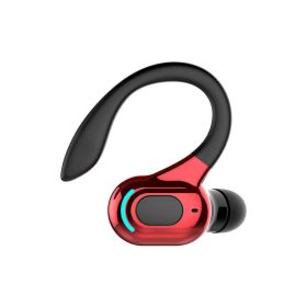 New Bluetooth 5.1 Headset Wireless Earbuds Earphones Stereo Headphones Ear Hook (Colors: Red)