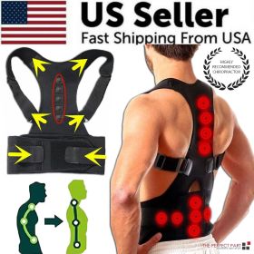 Posture Corrector Support Magnetic Back Shoulder Brace Belt Band For Men Women (Brace Size: S)
